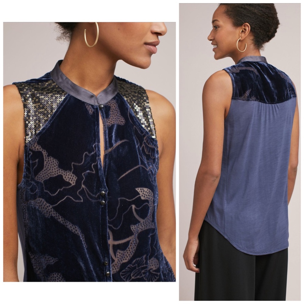 TINY x ANTHROPOLOGIE Velvet Ileana Tank Top - Picture 2 of 12